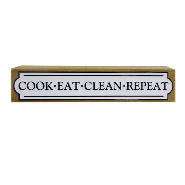 Cook Eat Clean Repeat Sign, 12x2