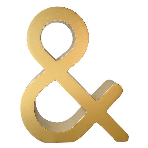 4" Gold Monogram Ampersand