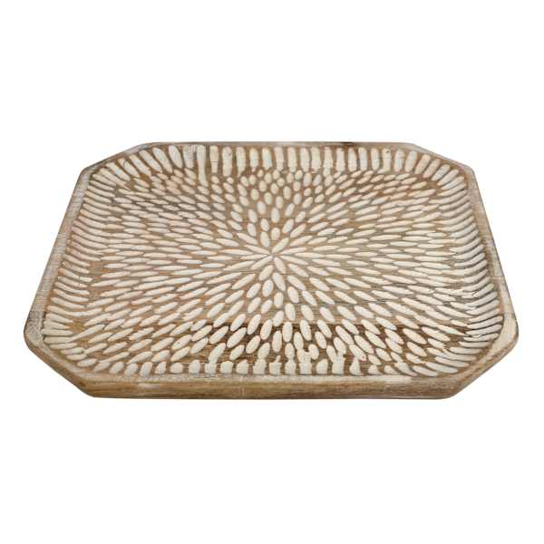Tracey Boyd Hand Carved Wood Decorative Plate, 11"