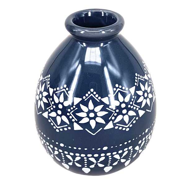 Honeybloom Blue & White Ceramic Vase, 4"