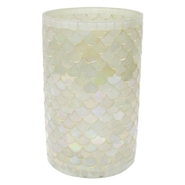 Tracey Boyd Pearl Chalet Mosaic Hurricane Candle Holder, 8"
