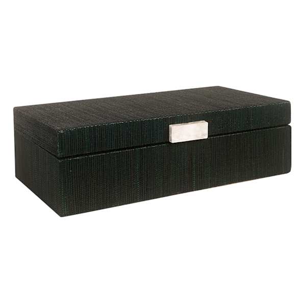 Tracey Boyd Green Woven Decorative Box, 11x6