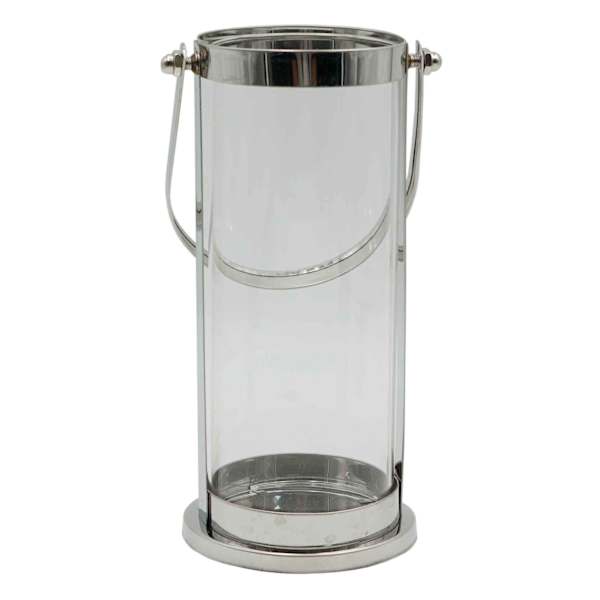 Laila Ali Silver Glass Lantern, 4x8