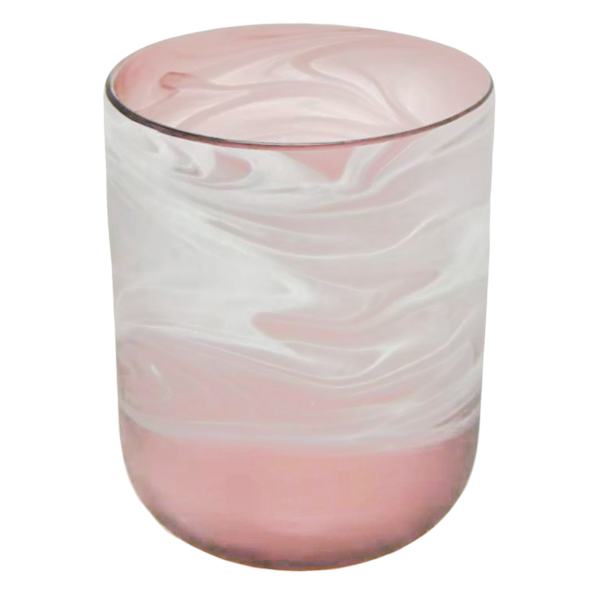 Laila Ali Milky Pink Glass Vase, 7.9"