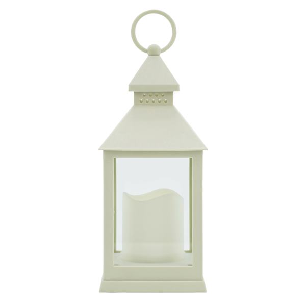 Ivory LED Lantern, 9.5"