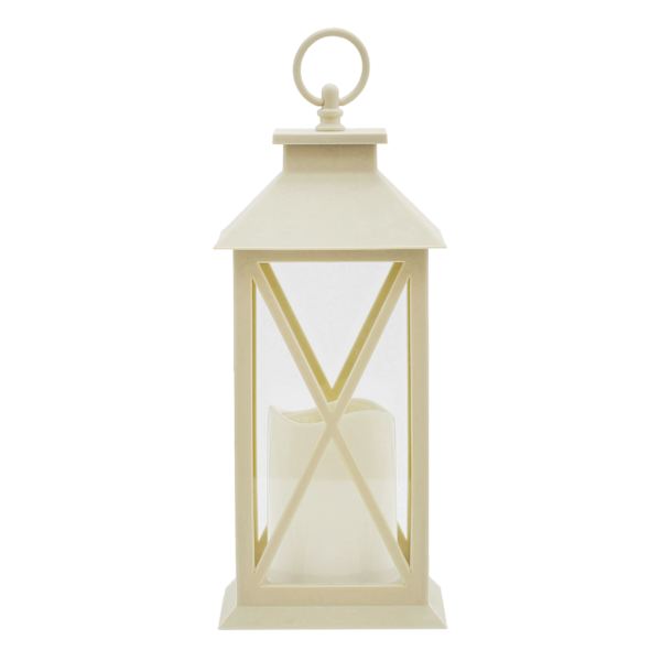 Ivory LED Lantern, 12"