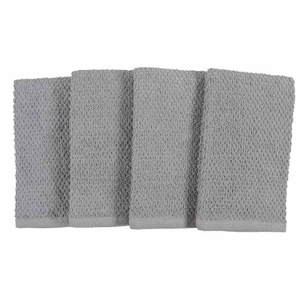 Set of 4 Grey Bar Mop Kitchen Towels