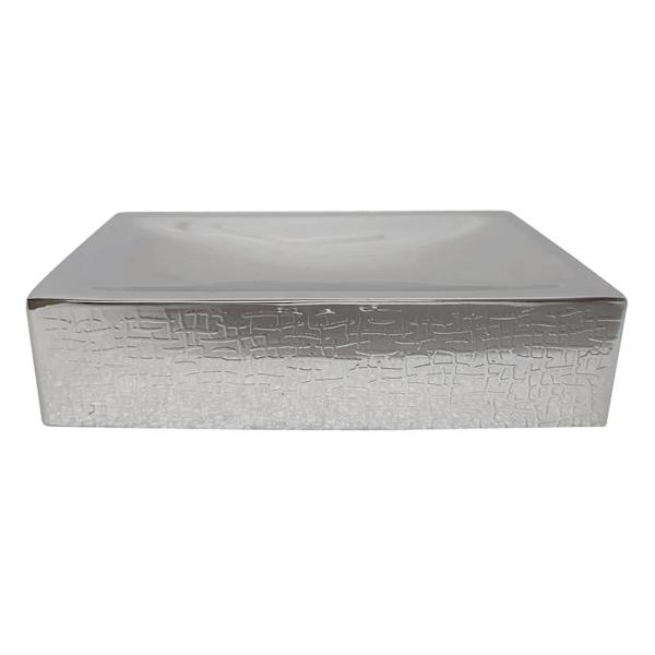 Laila Ali Silver Etched Metal Soap Dish