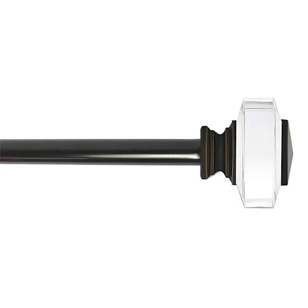Tyson 3/4" Clear & Bronze Square Curtain Rod, 84-120"