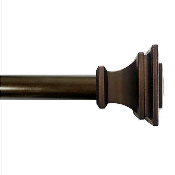 Mitchell 1" Bronze Square Curtain Rod, 18-36"