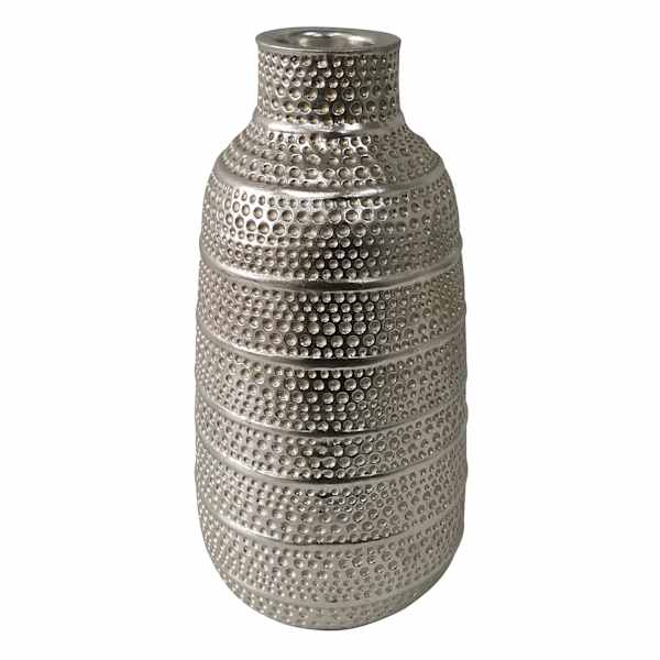 Silver Bottle Vase, 14"