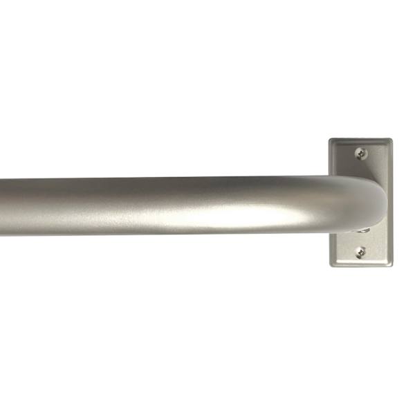 7/8" Pewter Room Darkening French Curtain Rod, 34-112"