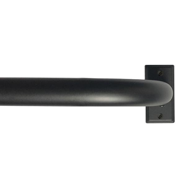 7/8" Black Room Darkening French Curtain Rod, 34-112"