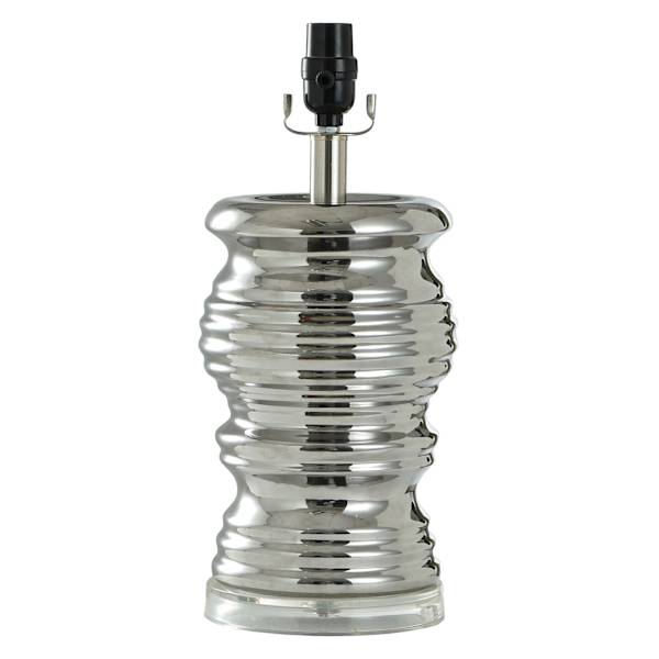 Laila Ali Silver Chrome Rippled Ceramic Lamp, 16"