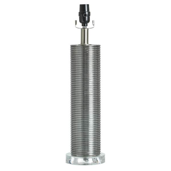 Silver Chrome Column Table Lamp, 20"