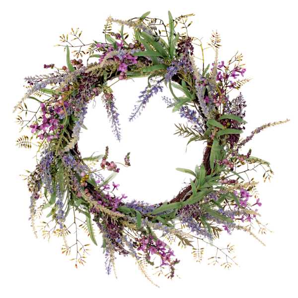 Purple Lavender & Berry Wreath, 24"