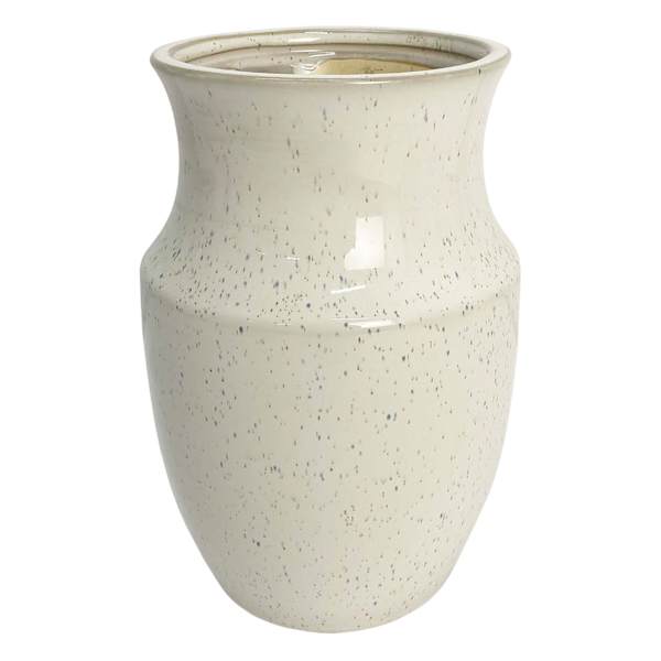 Ty Pennington White & Blue Speckled Porcelain Vase,  8"