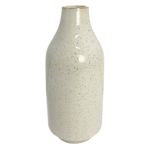 Ty Pennington White & Blue Speckled Porcelain Vase, 12.5"