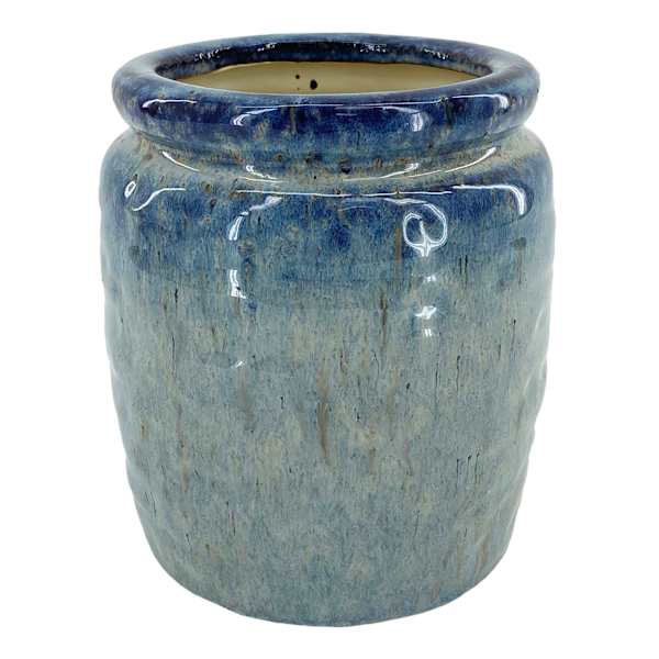Ty Pennington Blue Reactive Glaze Ceramic Vase, 7"