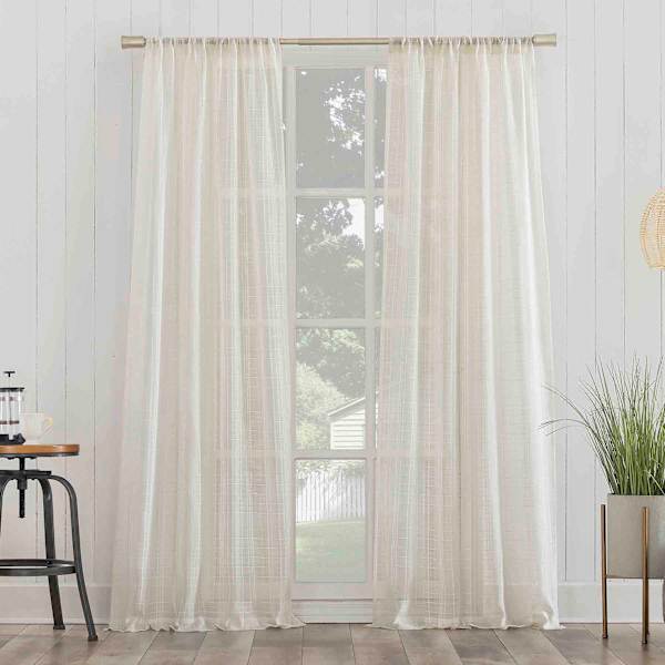Bayside Natural Rod Pocket Curtain Panel, 84"