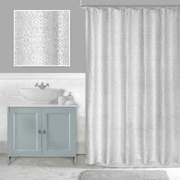 Vintage Tile Jacquard Shower Curtain, 72"