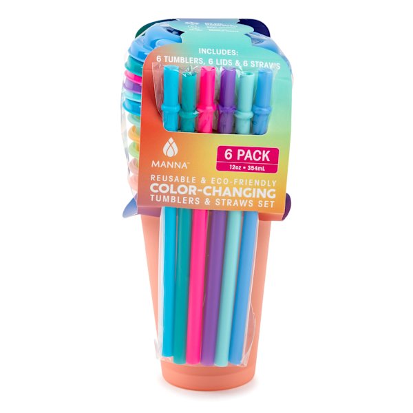 6-Pack Color-Changing Neon Cups, 12oz