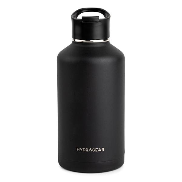 Hydragear Black Powder-Coated Timber Bottle, 64oz