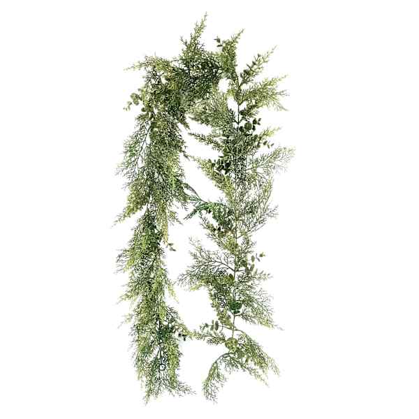 Glittered Eucalyptus & Cedar Garland, 6'