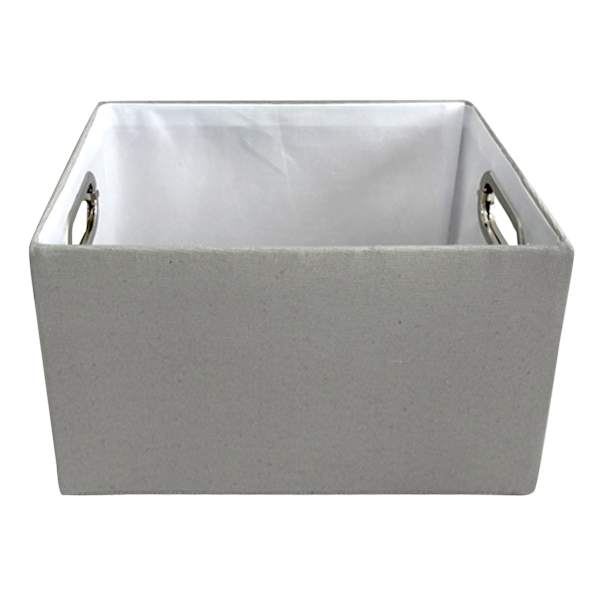 Tiny Dreamers Grey Rectangle Fabric Storage Basket, Small