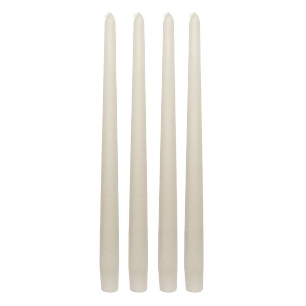 Honeybloom 4-Pack Ivory Unscented Taper Candles, 12"