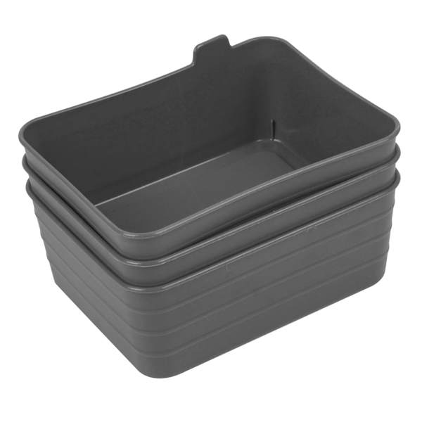 3-Pack Storage Sort Bin, Grey