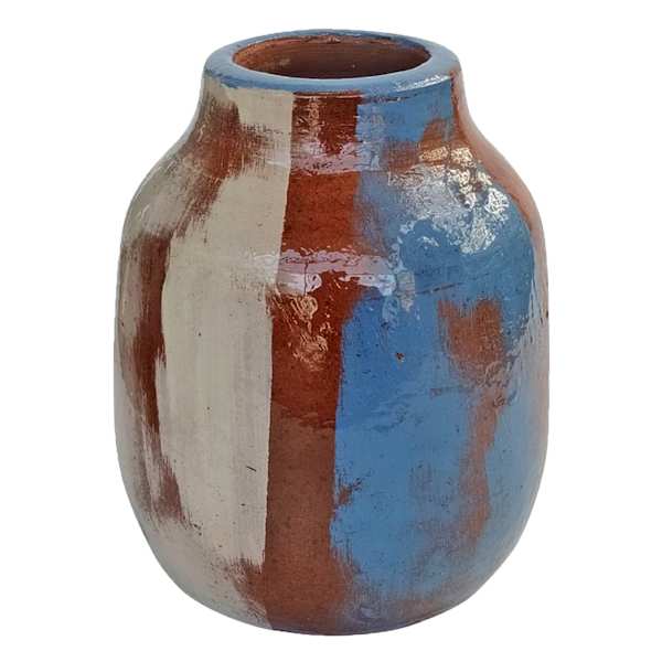 Ty Pennington Striped Clay Tornasol Vase, 6.8"