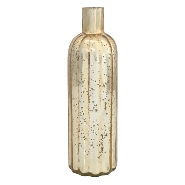 Tracey Boyd Gold Mercury Glass Bottle Vase, 10"