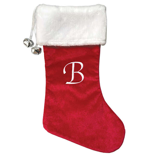 Red Velvet Monogram Stocking, B