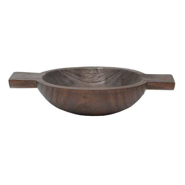 Natural Wood Bowl with Handle, 12"