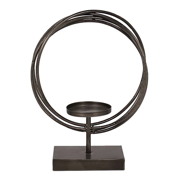 Crosby St. Brown Circle Pillar Candle Holder, 13"