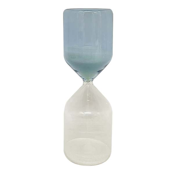 Blue & Clear Hourglass, 6"