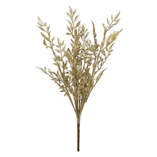 Mini 5-Head Gold Glittered Bush, 19"