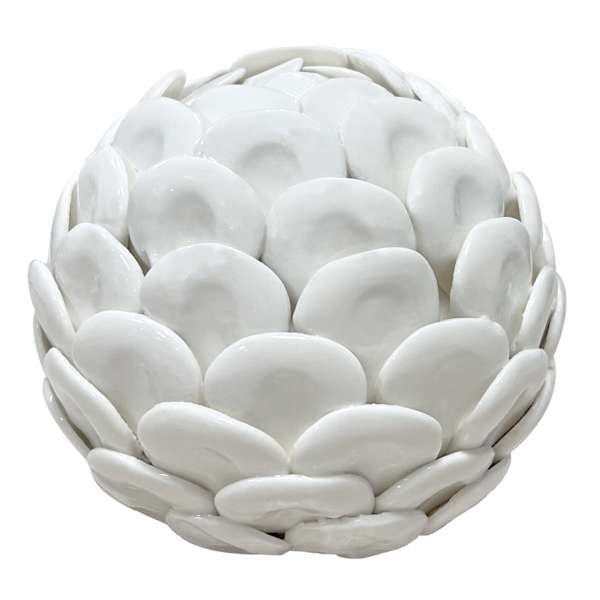 Tracey Boyd Ceramic Capiz Scallop Sphere, 5"