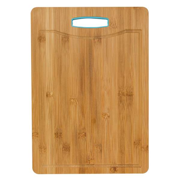 Bamboo Cutting Board with Silicone Handle, 13x9.5