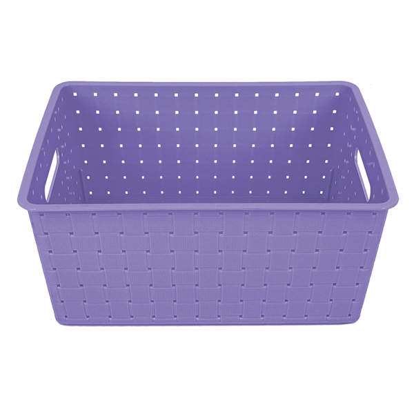 Tiny Dreamers Strap Design Weave Storage Basket, Orchid Petal