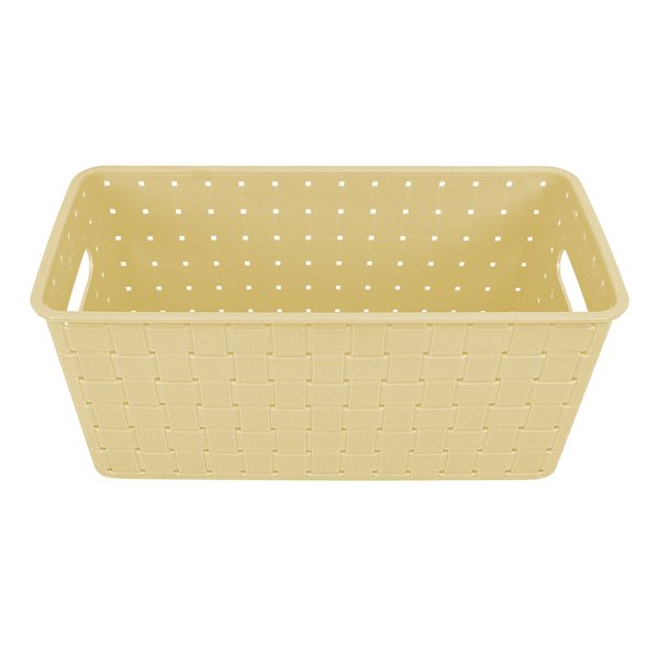 Tiny Dreamers Strap Design Weave Basket, Popcorn Yellow