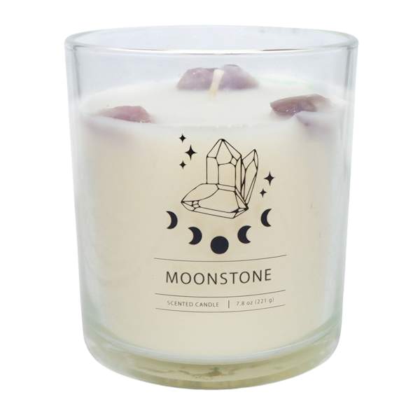 Purple Moonstone Crystal Jar Candle, 7.8oz