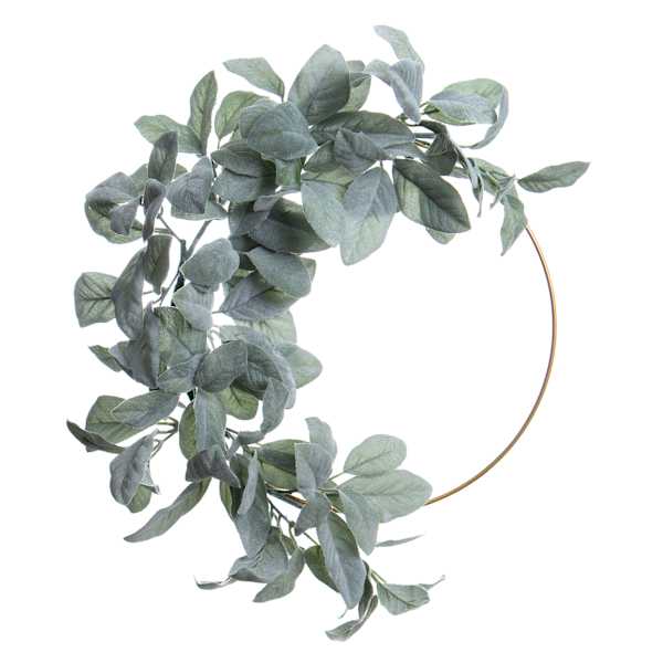 Lamb's Ear Half Wreath, 18x14