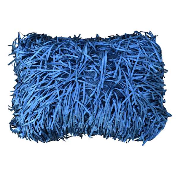 Blue Shag Throw Pillow, 14x20