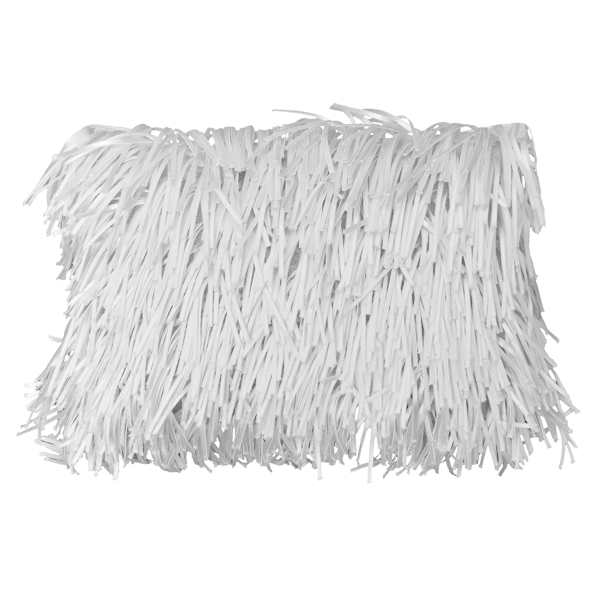 White Shag Throw Pillow, 14x20