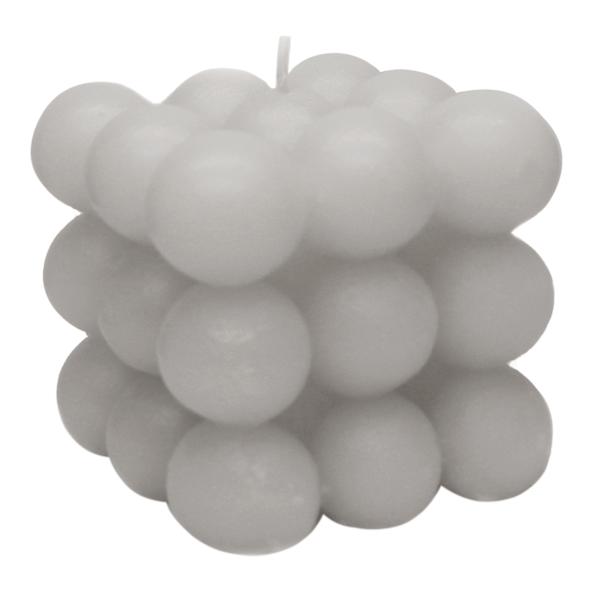 Grey Unscented Bubble Candle, 3"