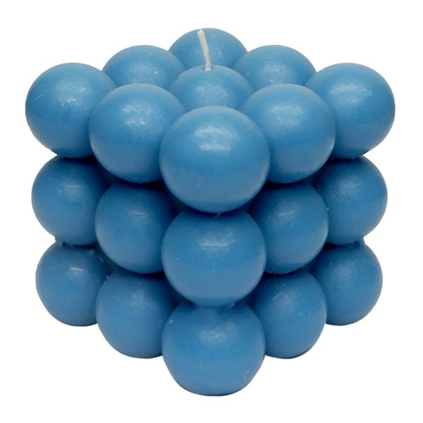 Blue Unscented Bubble Candle, 3"