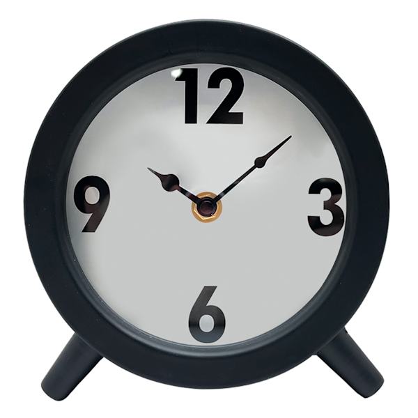 Black Round Clock, 6"