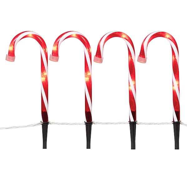 10-Count Pre-Lit Candy Canes with 50 Lights, 10"